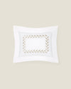 Federico Boudoir sham in white/antique silver