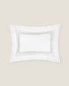 Federico standard sham in white/antique silver