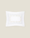 Icona boudoir sham in white/beige