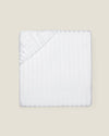 Raso Rigato fitted sheet in white