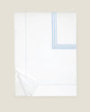 Tre Righe duvet cover in white/medium blue folded