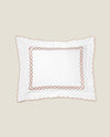 Treccia Splendore Standard sham in white/rose gold