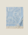 Impero Medium Blue Throw folded