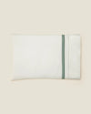 Tre Righe Ivory/emerald single pillowcase