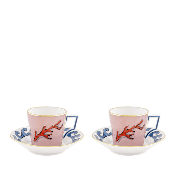 Ginori - Il Viaggio di Nettuno Espresso Cups and Saucers, Set of 2