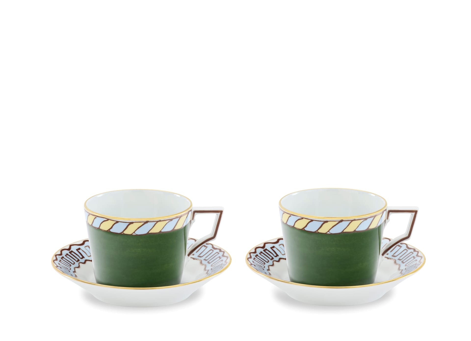 Ginori - Il Viaggio di Nettuno Tea Cups and Saucers, Set of 2